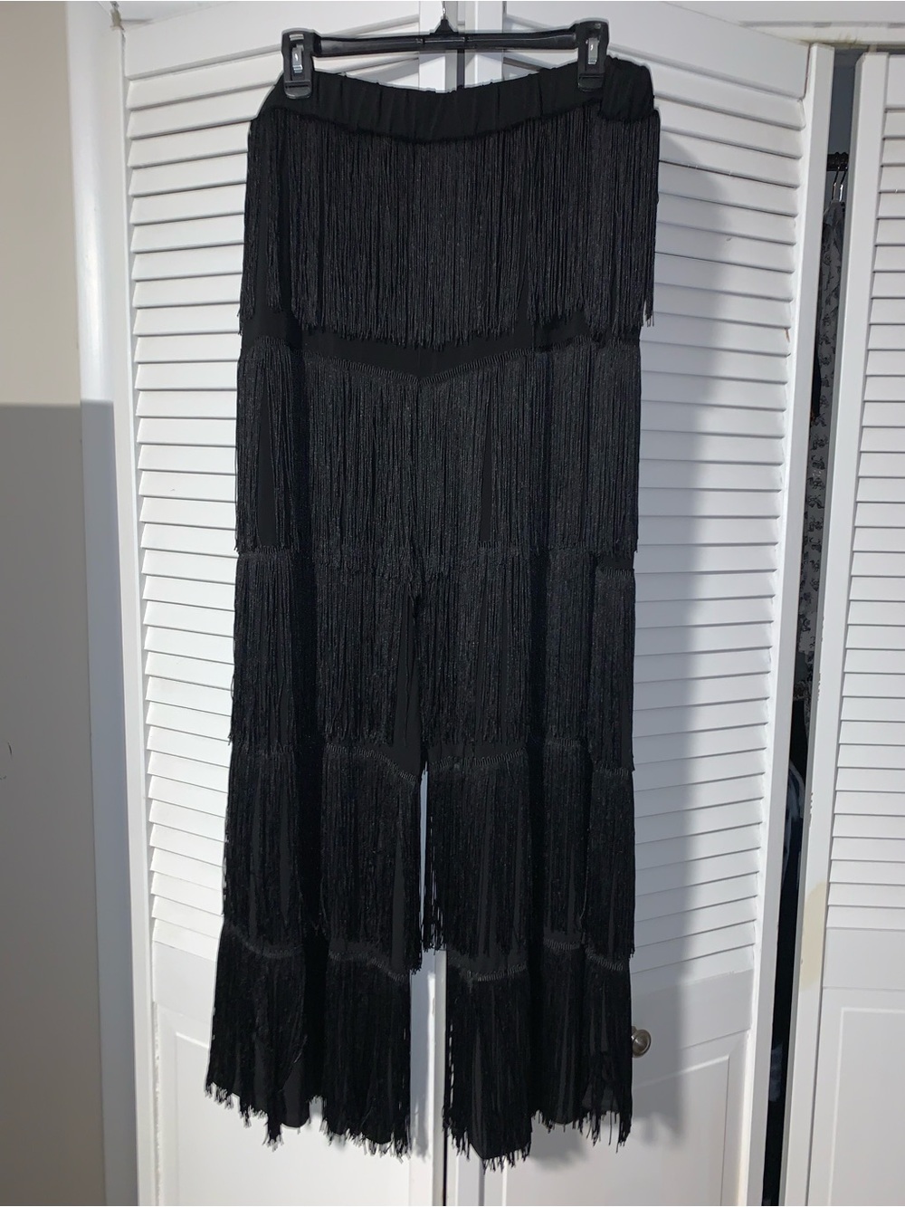 Eloquii Plus Size Women’s Tiered Fringe Wide Leg Pants